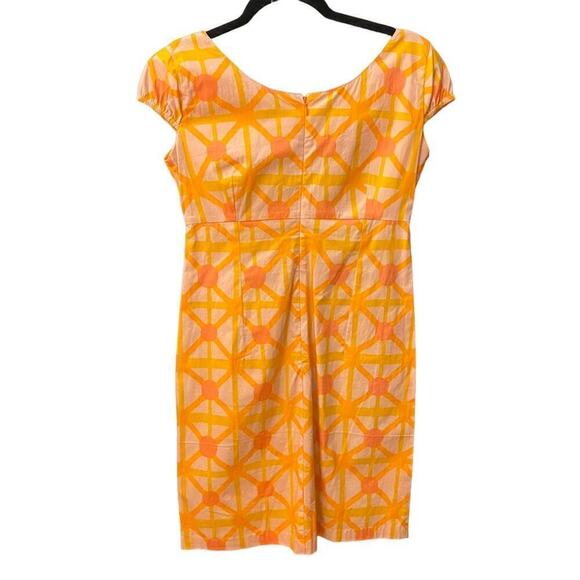 Sheridan French Designer Leather Disk Dress Size 0 orange pink gogo 60s - Picture 2 of 7